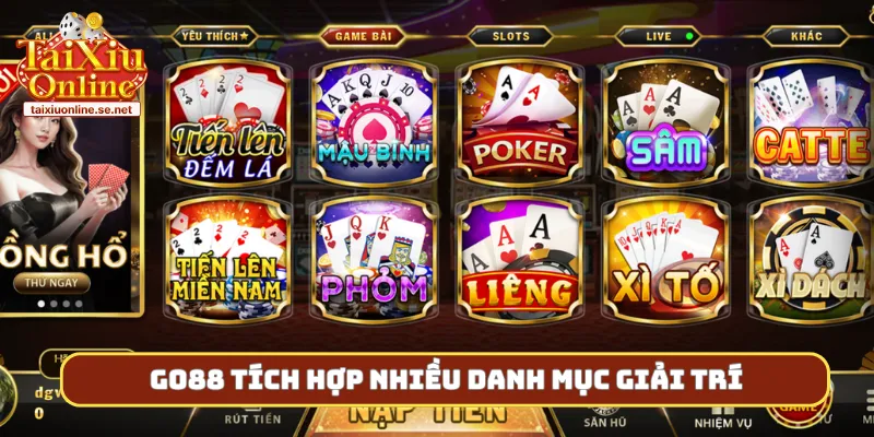 Go88 tích hợp nhiều danh mục giải trí