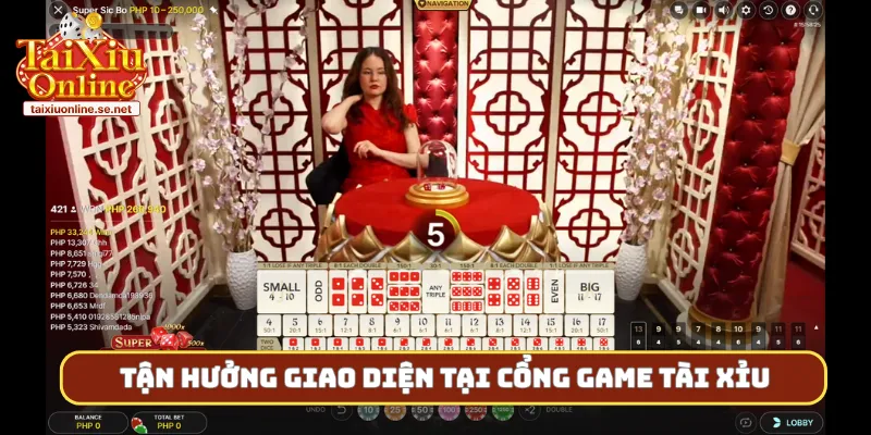 Tận hưởng giao diện tại cổng game tài xỉu